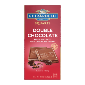 Double Chocolate Milk Chocolate Squares Bars with Chocolate Filling (case of 10)