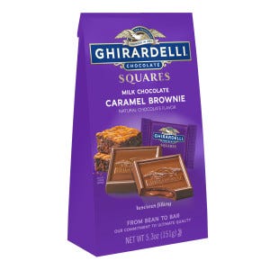Milk Chocolate Caramel Brownie SQUARES Medium Bags (Case of 6)