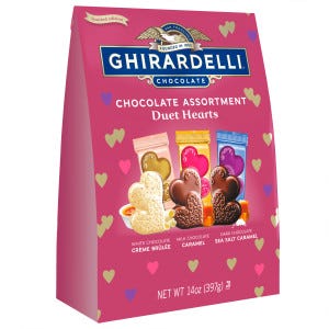 Ghirardelli Valentine Gift Bags Extra Large Assorted Chocolate Hearts
