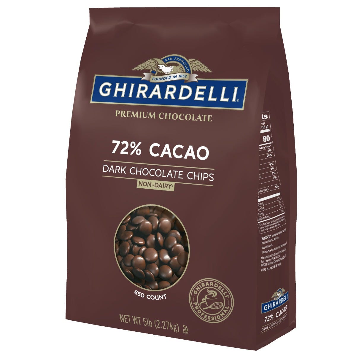72 Cacao Chocolate Chips 5lb Bag
