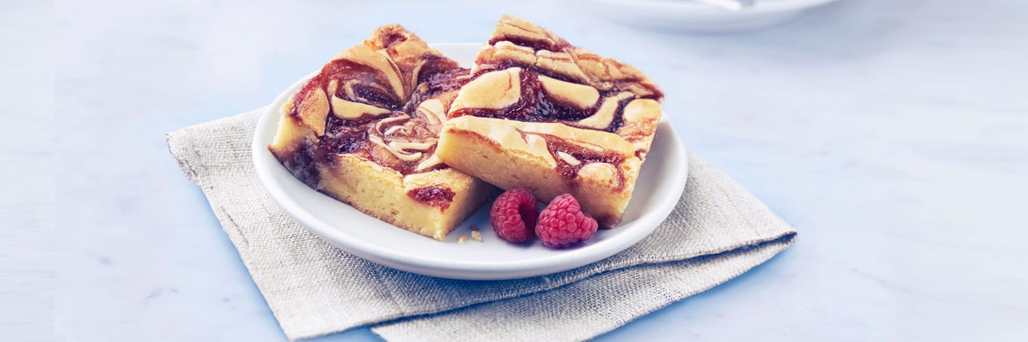 White Chocolate-Raspberry Swirl Brownies